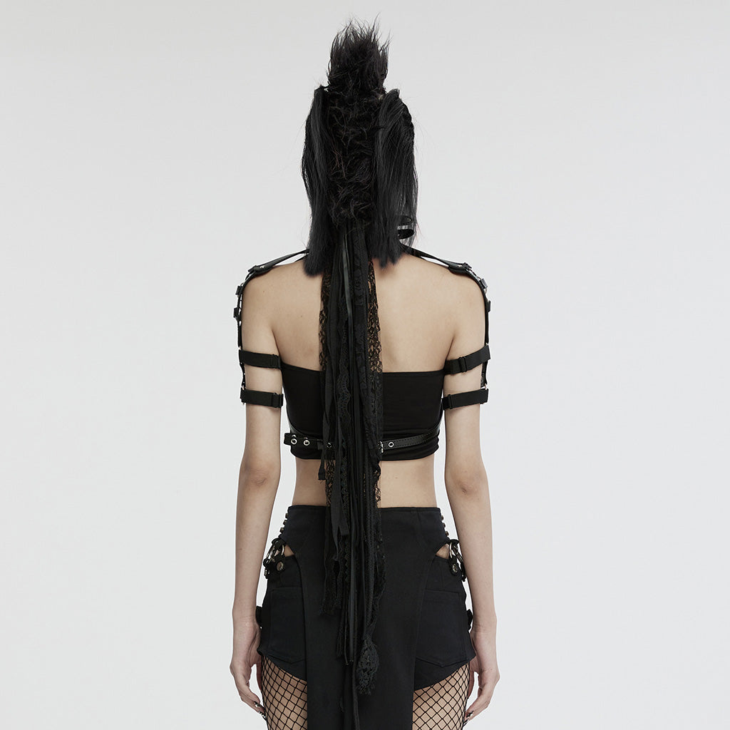 WS-728LHF Edgy Punk Circular Harness with Rivet Strap Detailing?-??Punk Rave Clothing