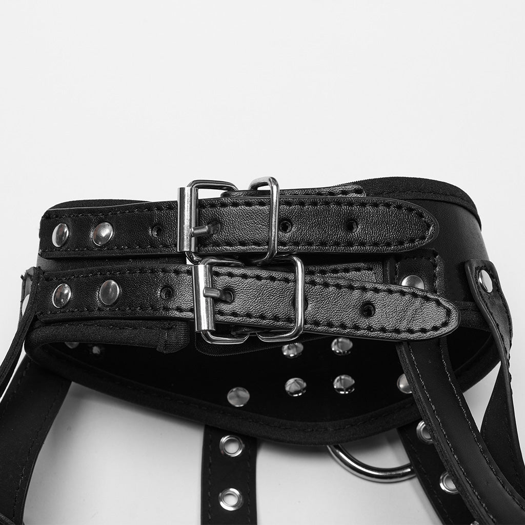 WS-728LHF Edgy Punk Circular Harness with Rivet Strap Detailing?-??Punk Rave Clothing