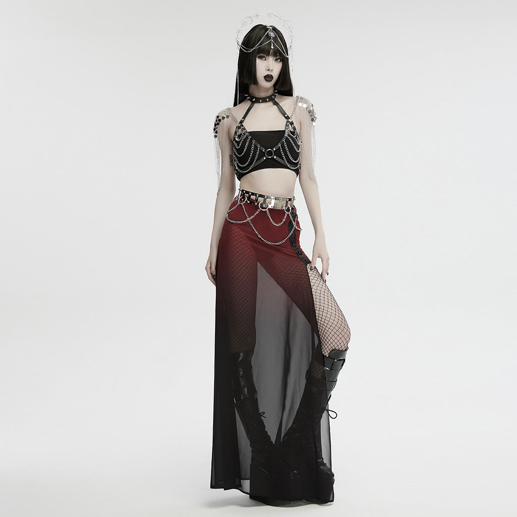 WS-732LHF Edgy Chain Harness Leather Straps Punk Accessories Fashion Statement?-??Punk Rave Clothing