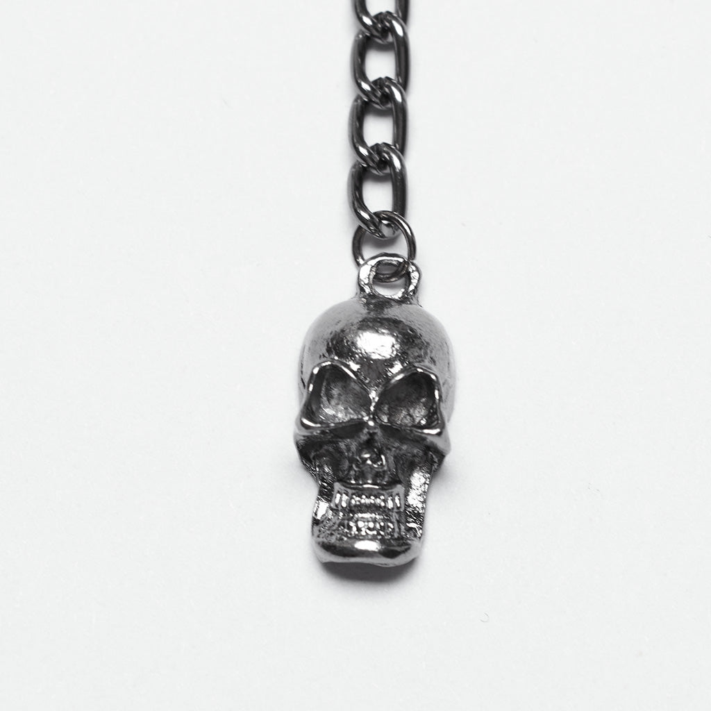 WS-737FSF Skull Chain Gothic Crown Headpiece Silver Crescent Moon Design?-??Punk Rave Clothing