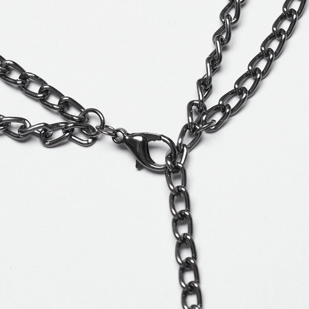 WS-737FSF Skull Chain Gothic Crown Headpiece Silver Crescent Moon Design?-??Punk Rave Clothing