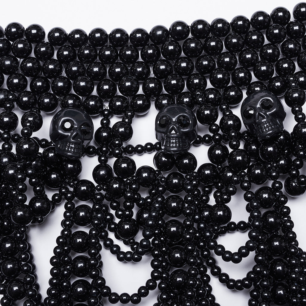 WS-739LHF Gothic Skull Beaded black Statement Neck Cover Accessory?-??Punk Rave Clothing