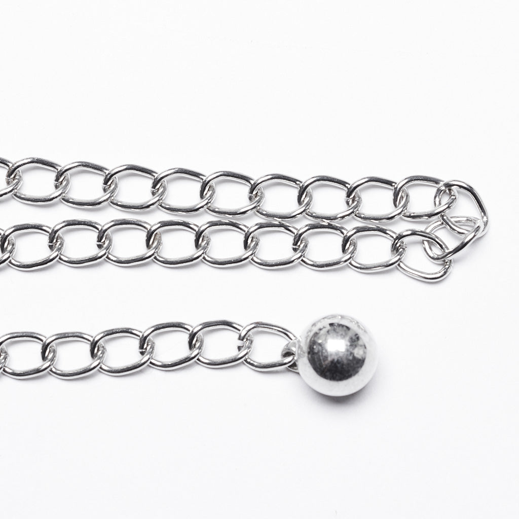 WS-743YDF Gothic Floral Metal Belt with Chains silver Punk Accessories?-??Punk Rave Clothing