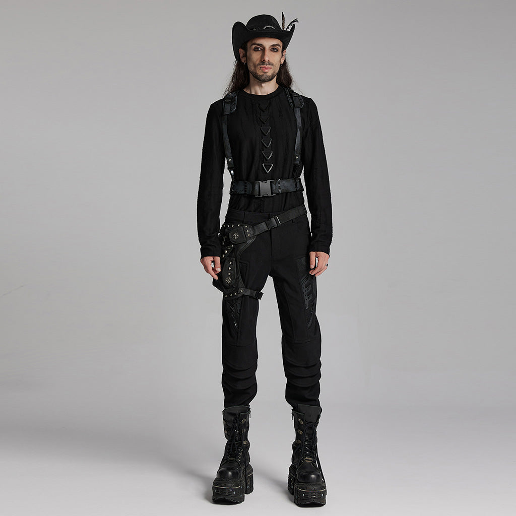 WS-746MZM Suede Cowboy Hat with Feathers Punk Accessories Edition?-??Punk Rave Clothing