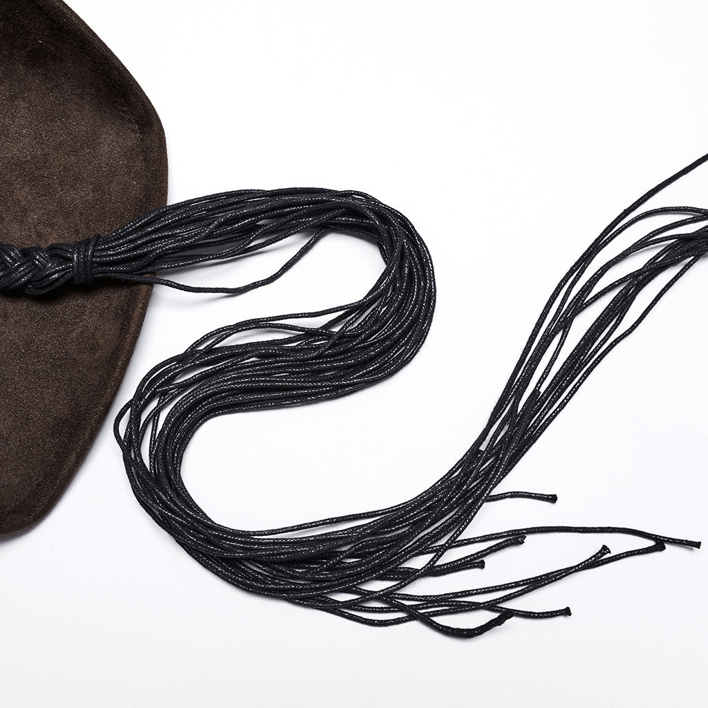 WS-746MZM Suede Cowboy Hat with Feathers Punk Accessories Edition?-??Punk Rave Clothing