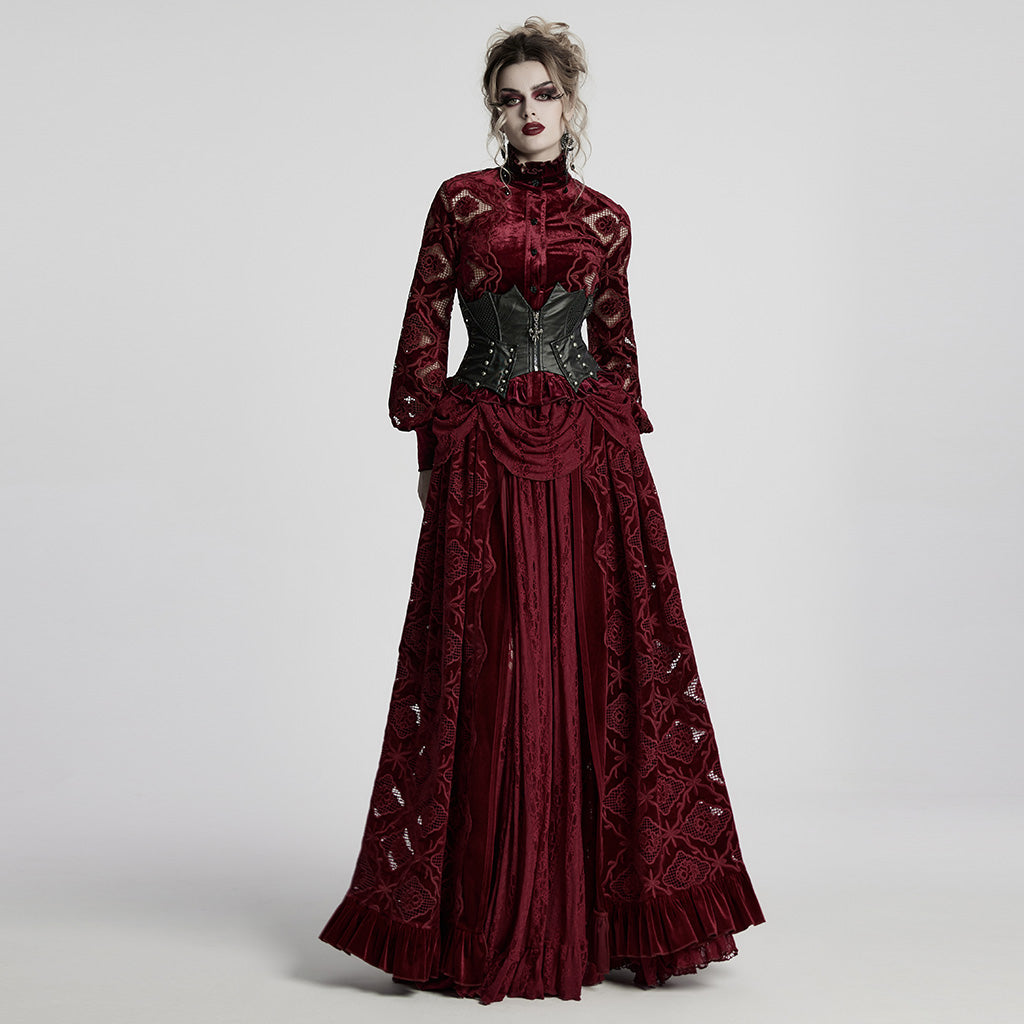 WS-751YDF Edgy Leather Punk Corset Jacket with Unique Gothic Details
