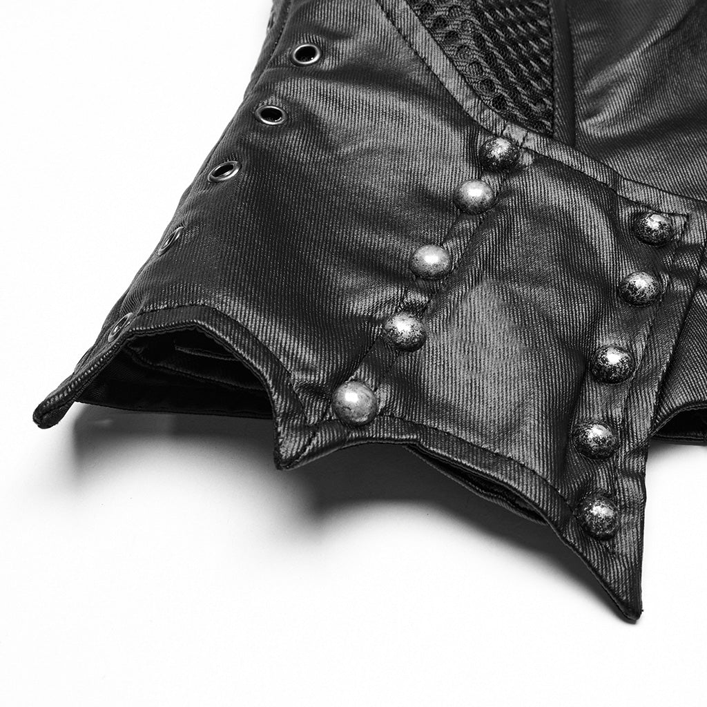 WS-751YDF Edgy Leather Punk Corset Jacket with Unique Gothic Details