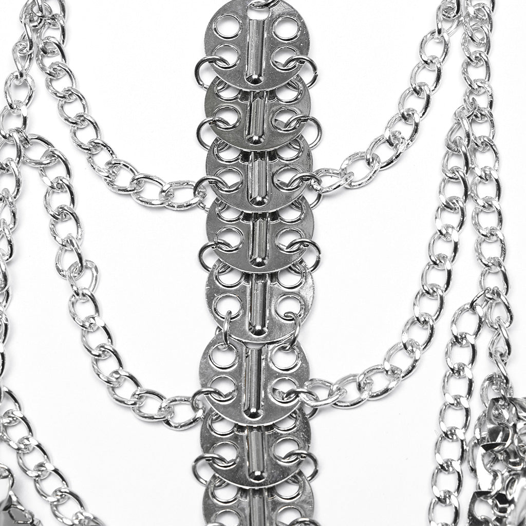 WS-777QTF Punk Accessories Metallic Chain Bra Top Festival Wear