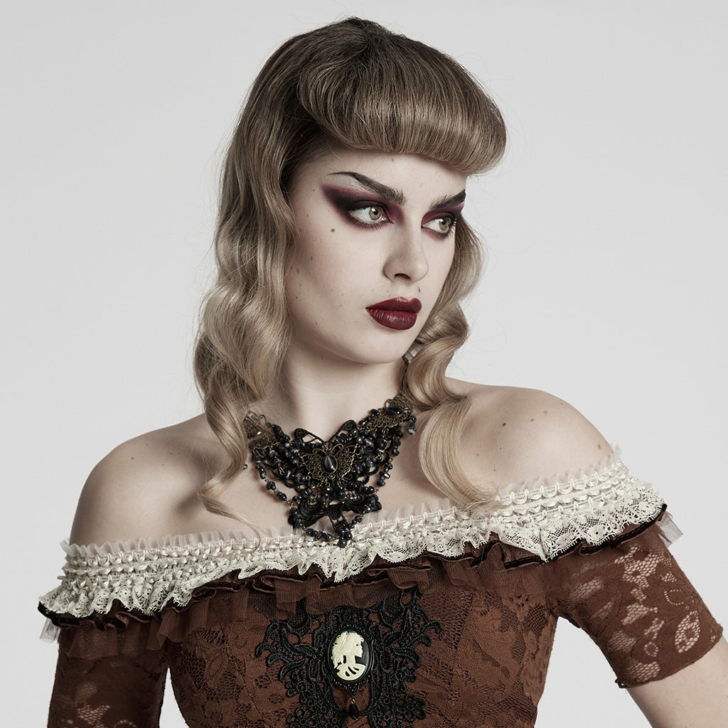 WS-778LHF Gothic Accessories Victorian Choker Steampunk Statement Necklace