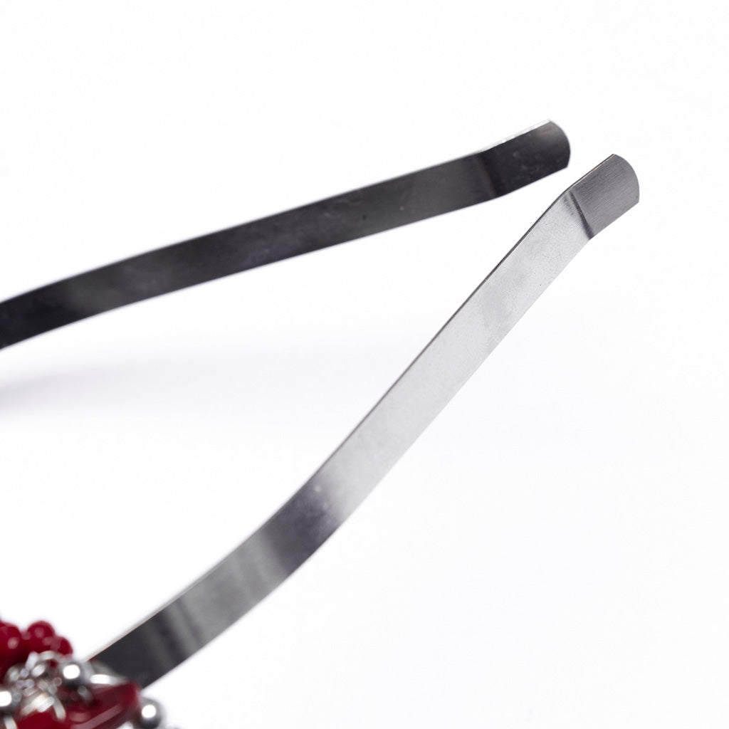 WS-784FSF Gothic Accessories: Elegant Black Crown with Chains and Jewel Headpiece Gothic Accessories Black Beaded Crown with Dramatic Choker Set