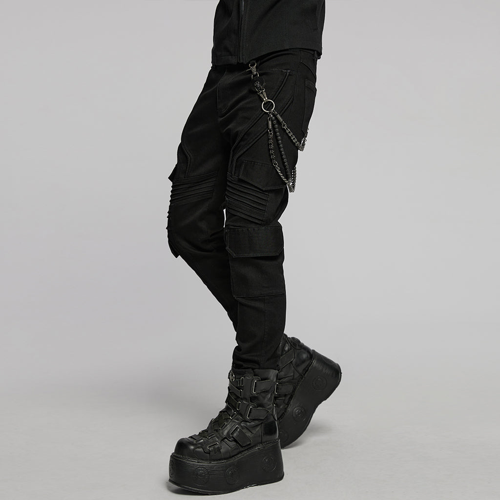 WS-788YDM Dual Chain Skull Clip Punk Accessories Belt Chain