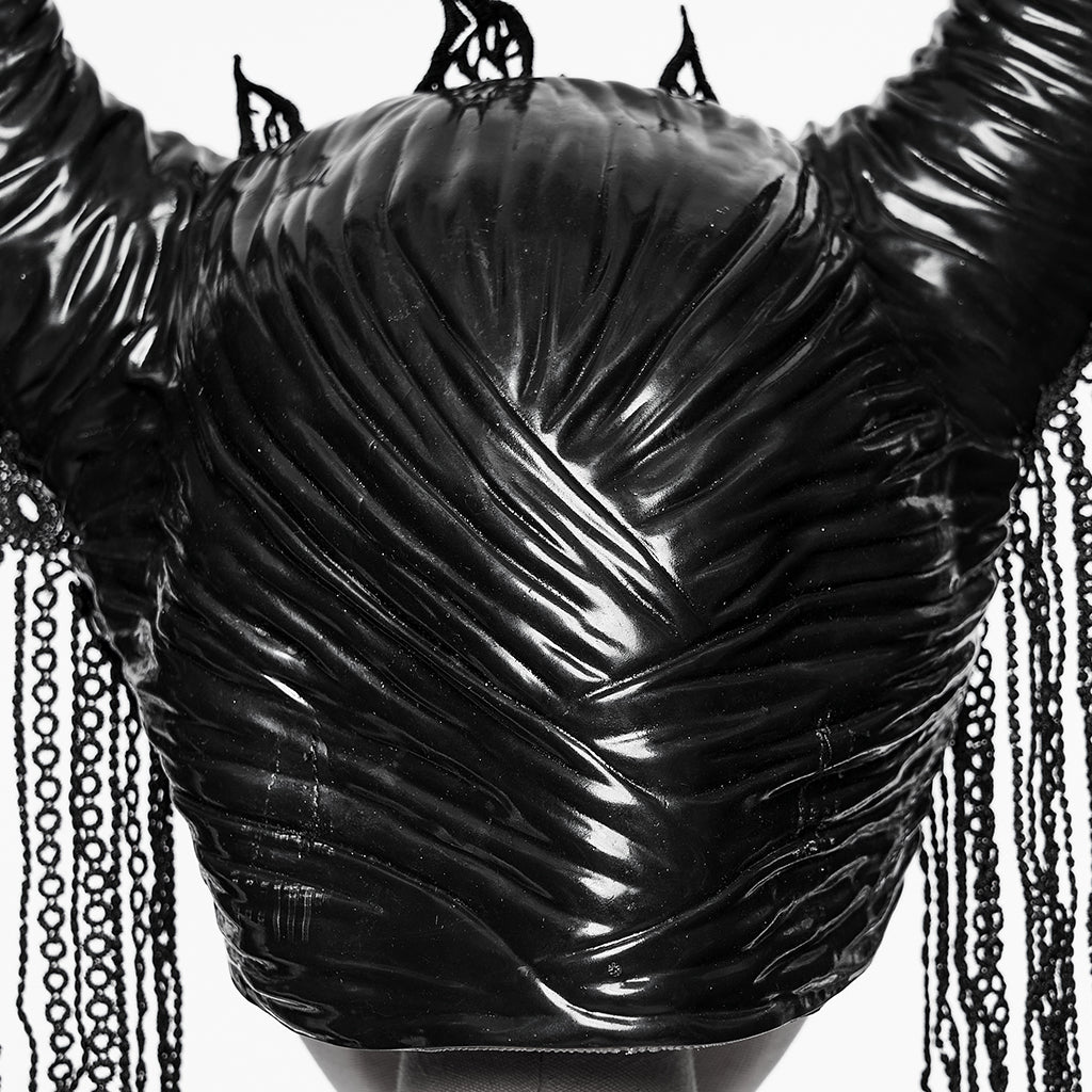 WS-792FSF Gothic Accessories Horned Headdress with Chain Fringe Details