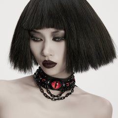 WS-799LHF Punk Accessories Gothic Eye Choker with Spikes and Chains