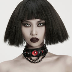 WS-799LHF Punk Accessories Gothic Eye Choker with Spikes and Chains