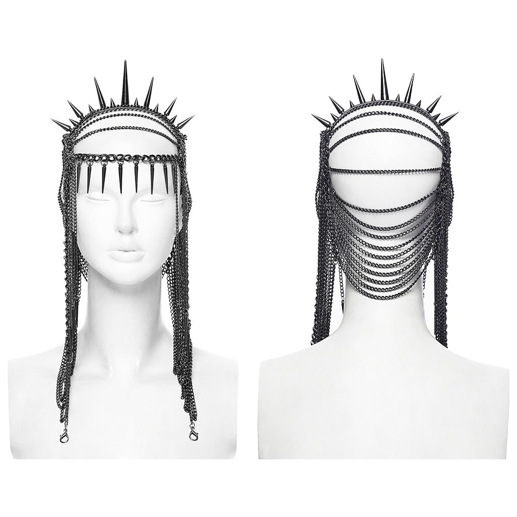 WS-813FSF Punk Accessories Spiked Chain Headdress Gothic Headpiece Statement Jewelry