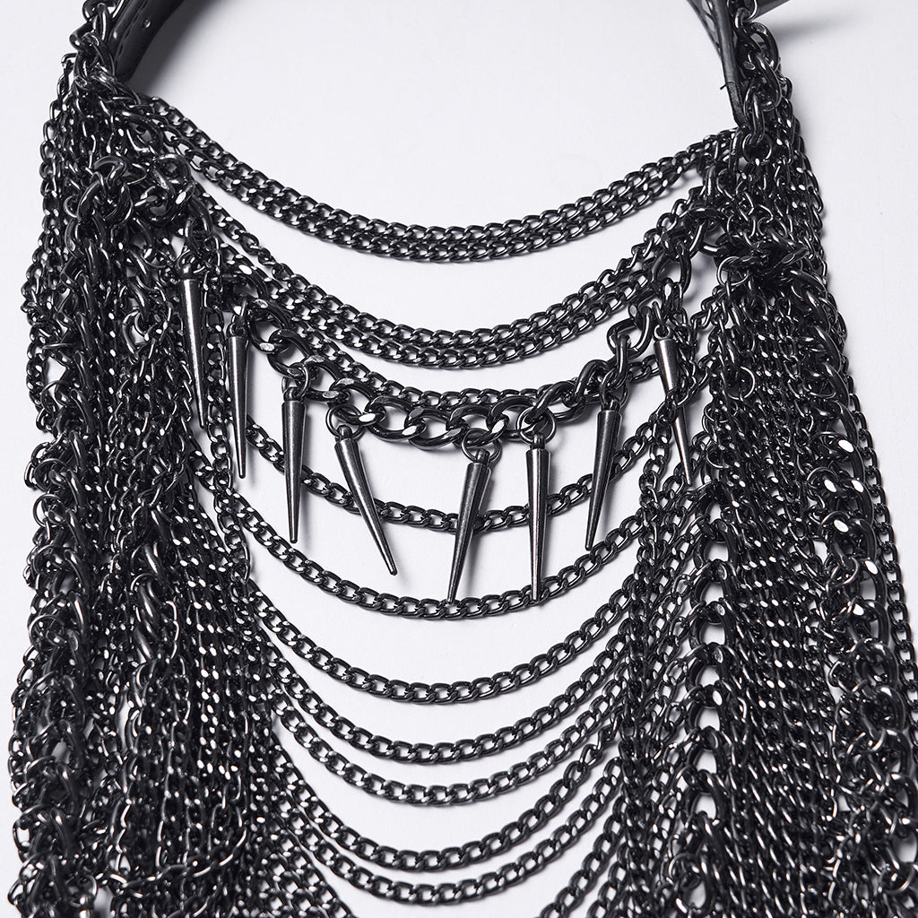 WS-813FSF Punk Accessories Spiked Chain Headdress Gothic Headpiece Statement Jewelry