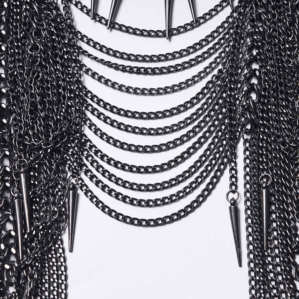 WS-813FSF Punk Accessories Spiked Chain Headdress Gothic Headpiece Statement Jewelry