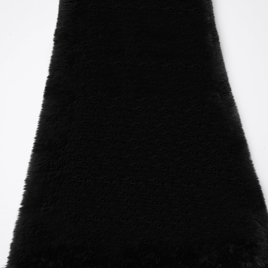 WS-826JTF Punk Accessories Black Furry Leg Warmers with Buckle Straps
