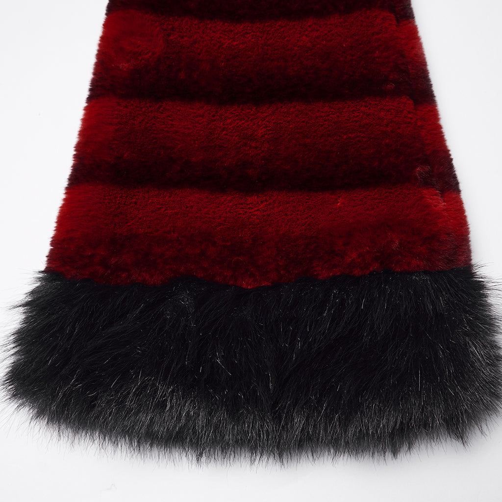 WS-826JTF Punk Accessories Black Furry Leg Warmers with Buckle Straps