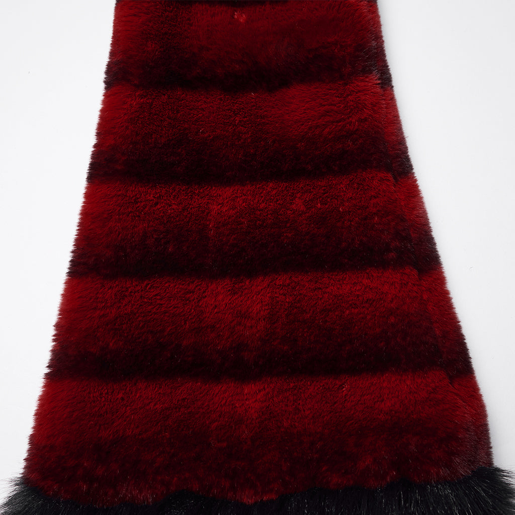 WS-826JTF Punk Accessories Black Furry Leg Warmers with Buckle Straps