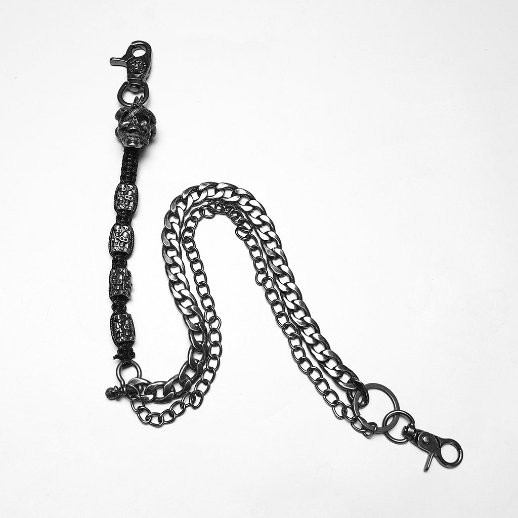 WS-839QTM Vintage Skull Chain Punk Accessories Multi-Layered Biker Wallet Chain