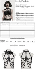 WS-840QTF Gothic Harness Crop Top Punk Accessories with Chains and Leather Details