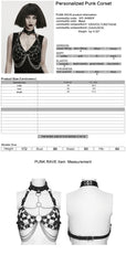WS-849BDF Edgy Punk Corset Harness with Chains Rings Straps Choker