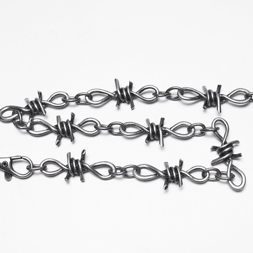 WS-858QTM Edgy Spider Chain with Barbed Wire Punk Accessories