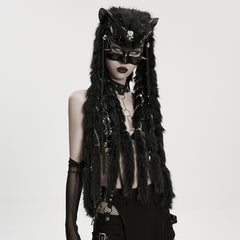 WS-865FSF Punk Accessories Masked Harness Outfit with Fur Dreads and Chains