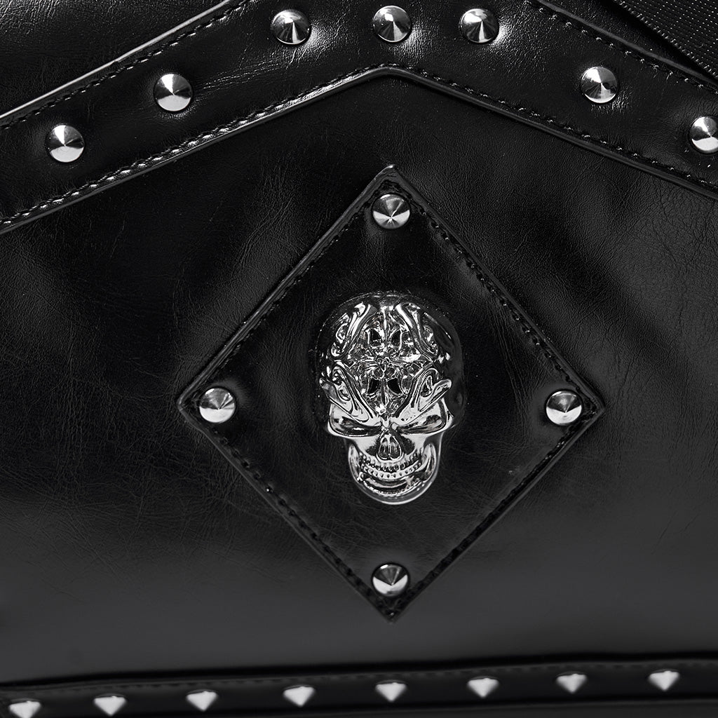 WS-867BBF Gothic Skull Studded Leather Crossbody Punk Accessories Bag