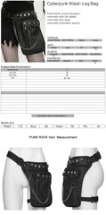 WS-868BB Edgy Skull Chain Thigh Bag Punk Accessories Black Holster