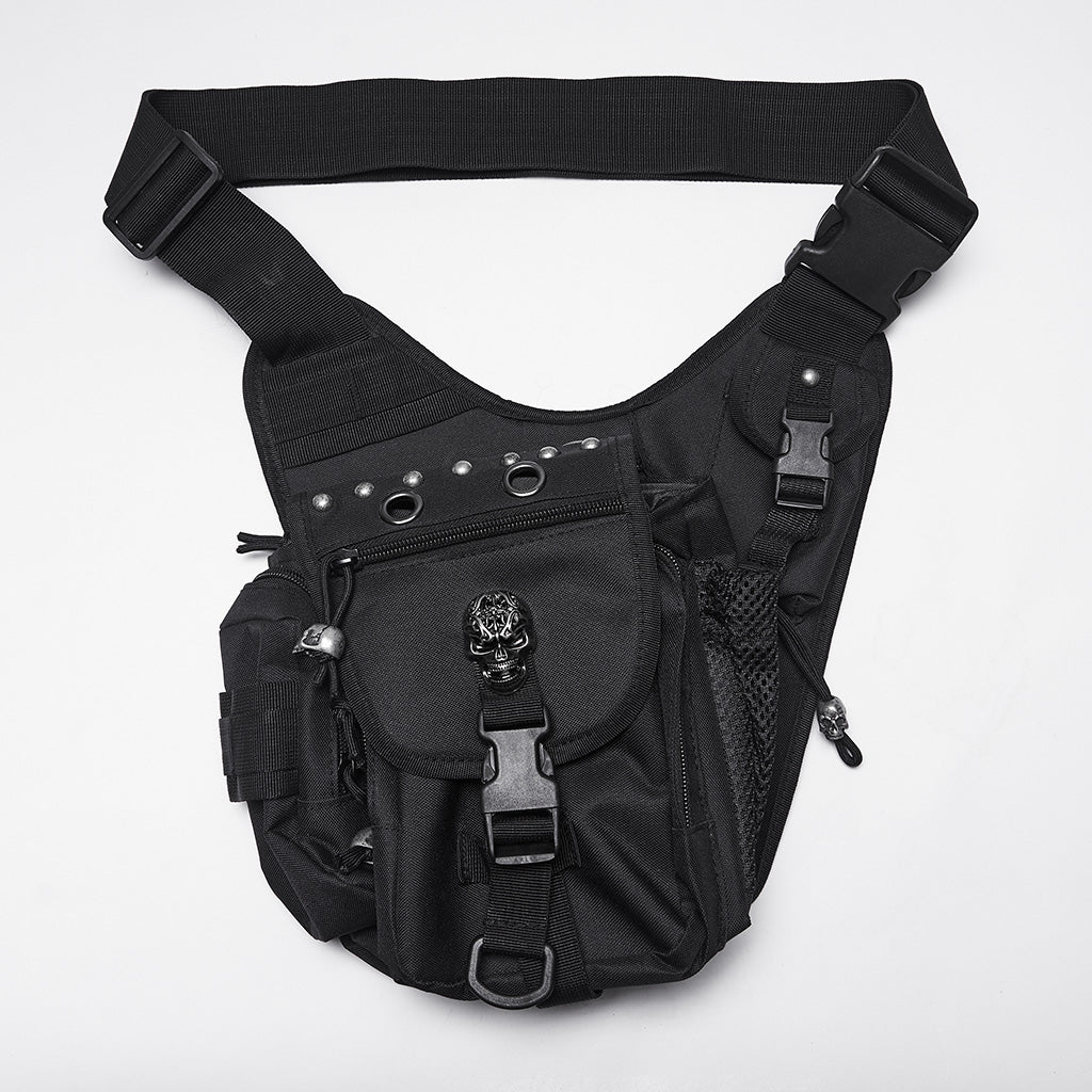 WS-869BB Gothic Punk Skull Studded Waist Bag Hip Accessory