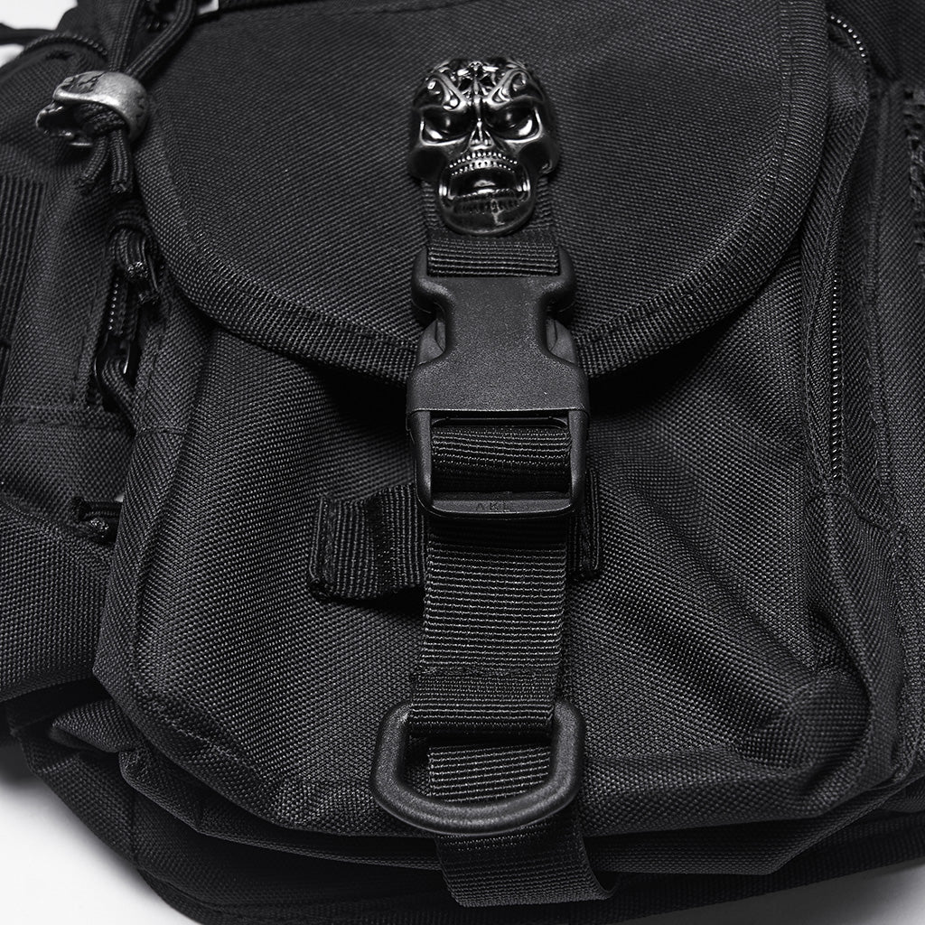 WS-869BB Gothic Punk Skull Studded Waist Bag Hip Accessory