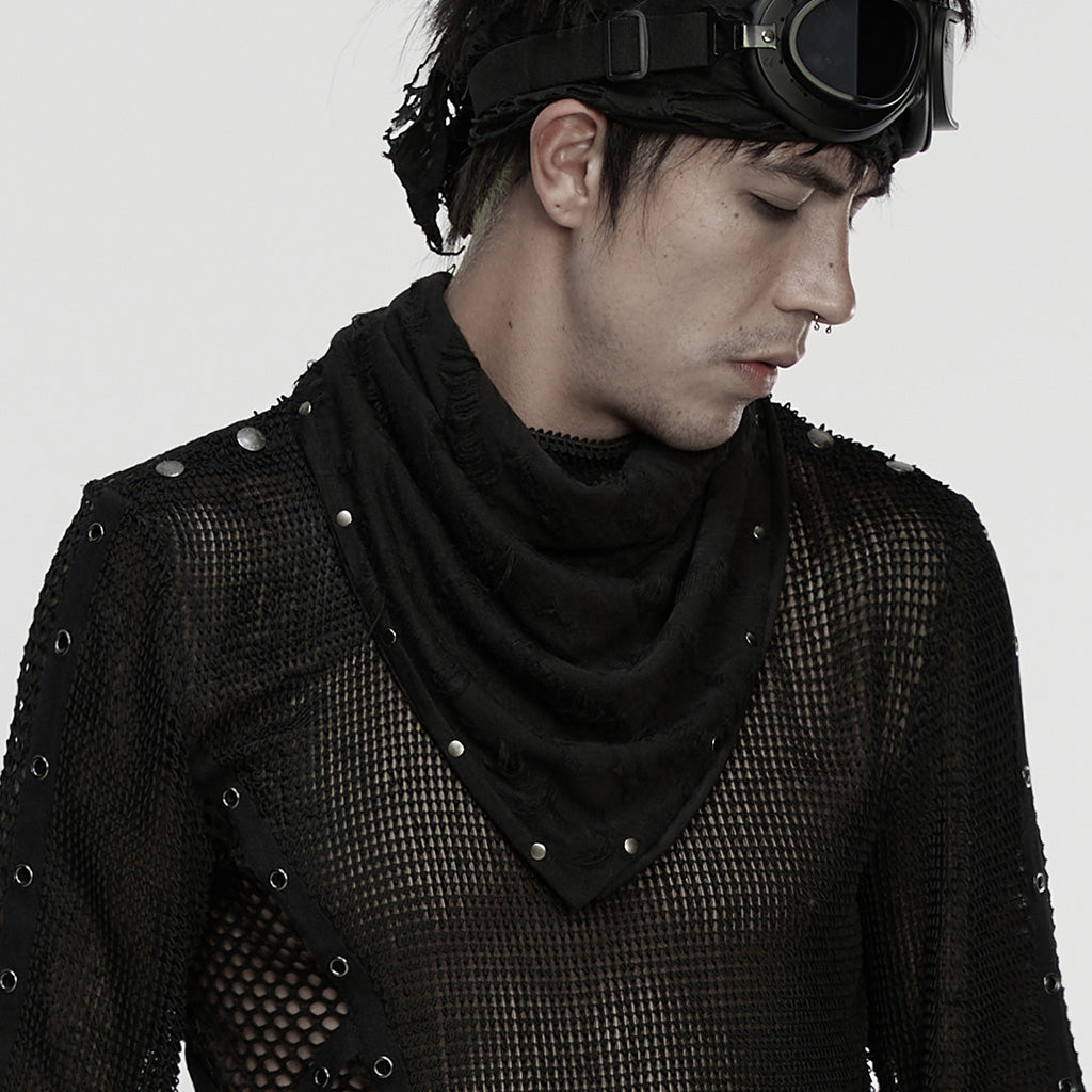 WS-874QTM Dark Bandana Mask Chain Detail Punk Accessories Scarf