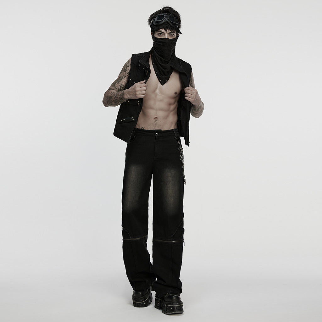 WS-874QTM Dark Bandana Mask Chain Detail Punk Accessories Scarf