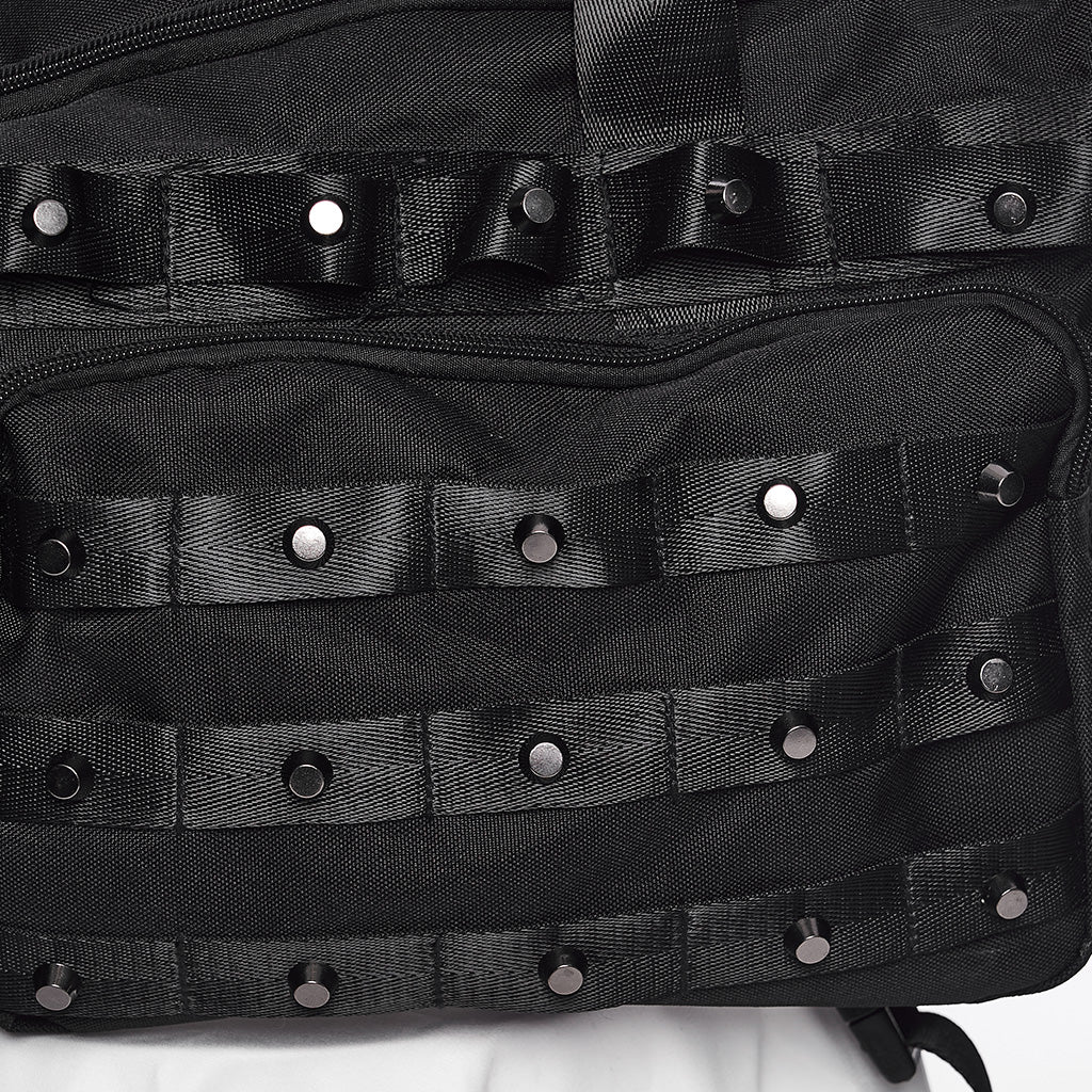 WT-511TCM Edgy Black Duffel with Rivet Punk Accessories Design