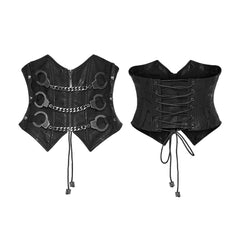 WS-880YDF Edgy Punk Corset with Chains and Laces Gothic Style
