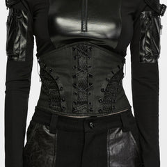 WS-923YDF Gothic Steampunk Punk Corset with Lace Up Rivet Accents