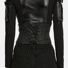 WS-923YDF Gothic Steampunk Punk Corset with Lace Up Rivet Accents