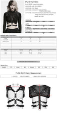 WS-930BDF Gothic Leather Harness Belt with Studs Punk Accessories