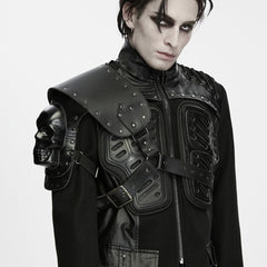 WS-944BDM Gothic Skull Leather Harness Punk Accessories Shoulder Armor