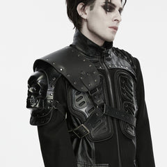 WS-944BDM Gothic Skull Leather Harness Punk Accessories Shoulder Armor