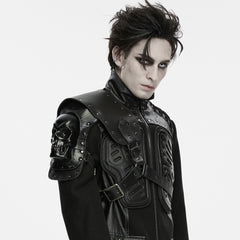 WS-944BDM Gothic Skull Leather Harness Punk Accessories Shoulder Armor