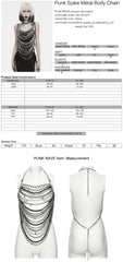 WS-951QTF Punk Accessories Spiked Choker Dress with Chain Layering Design