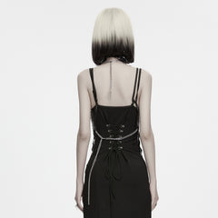 WS-951QTF Punk Accessories Spiked Choker Dress with Chain Layering Design