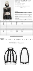 WS-955QTF Mesh Harness Crop Top Skirt Set Punk Accessories
