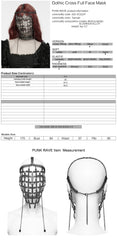 WS-972QTF Intricate Gothic Accessories Chainmail Face Veil with Cross Details