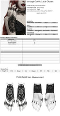 WS-976SSF Gothic Accessories Black Lace Chain Hand Jewelry