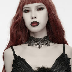 WS-978LHF Gothic Black Lace Choker Necklace Punk Accessories for Women