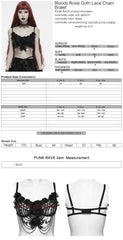 WS-985NYF Gothic Accessories Black Rose Lace Chain Corset Top
